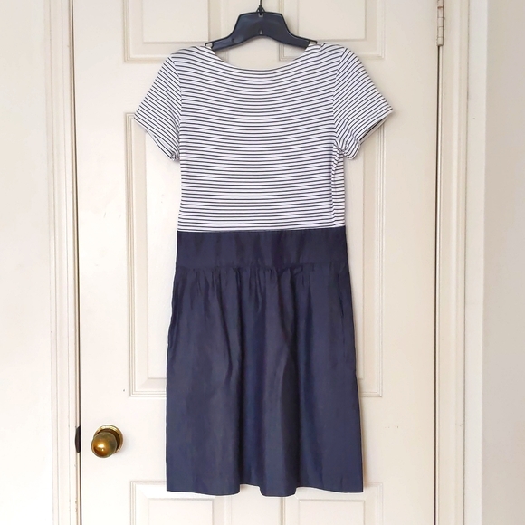 NWT. The Limited Casual Dress with stripes top and lightweight denim bottom. - Picture 2 of 6